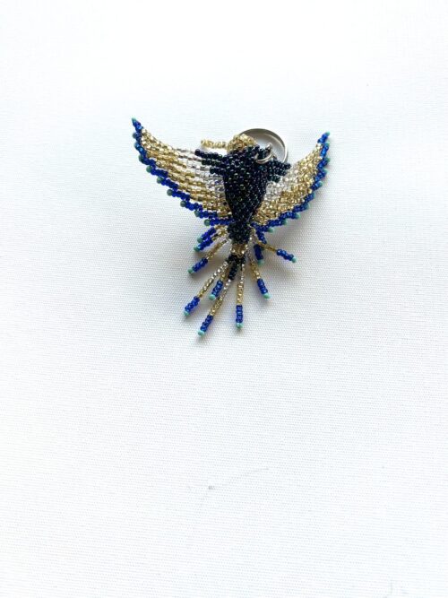 Turquoise Chest Gold Wing Hummingbird Key Chain - Image 2