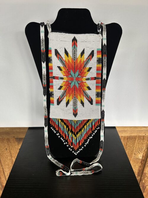 White Eightpointed Starburst Cell Phone with Shoulder Strap