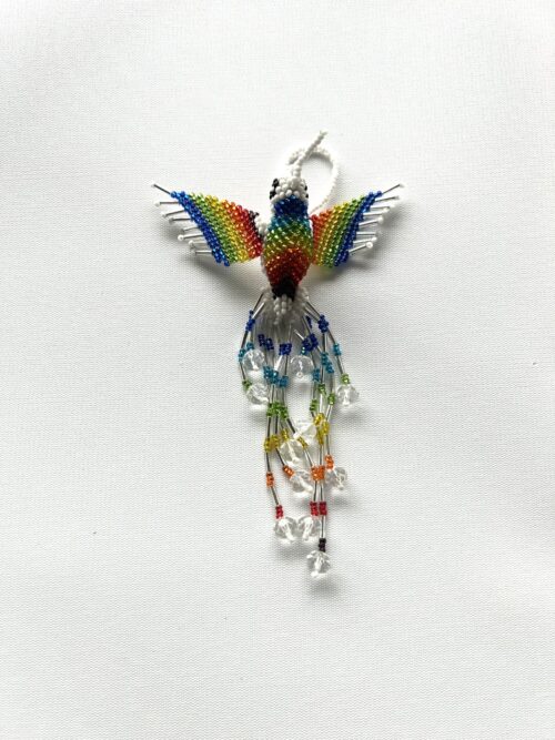 White Head Rainbow Hummingbird Song Ornament