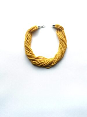 Yellow Multi Strand Bead Choker