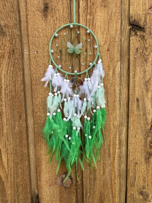 Butterfly Heart Green Tree of Life Dreamcatcher