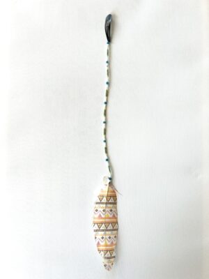 Green Whisper with Green Cube Beads and Painted Feather Hair Clip
