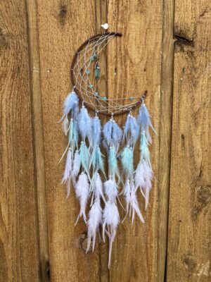 New Moon Blue Crystal Drop Dreamcatcher