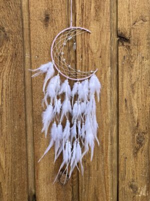 New Moon Crystal Drop White Dreamcatcher