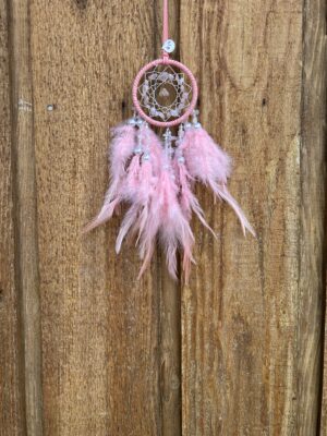 Pink Salmon Rose Quartz Dreamcatcher