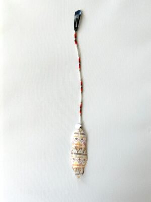 Red Whisper with Silver Tube Beads and Painted Feather Hair Clip
