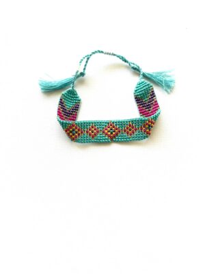 Blue Pink Diamond Gold Purple Chevron Slip Tie Bracelet
