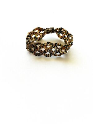 Brown Black Gold Magnet Clasp Braided Bracelet