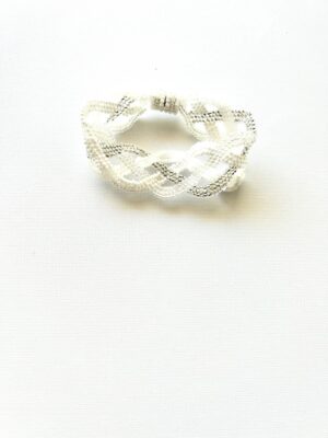White Silver Magnet Clasp Braided Bracelet
